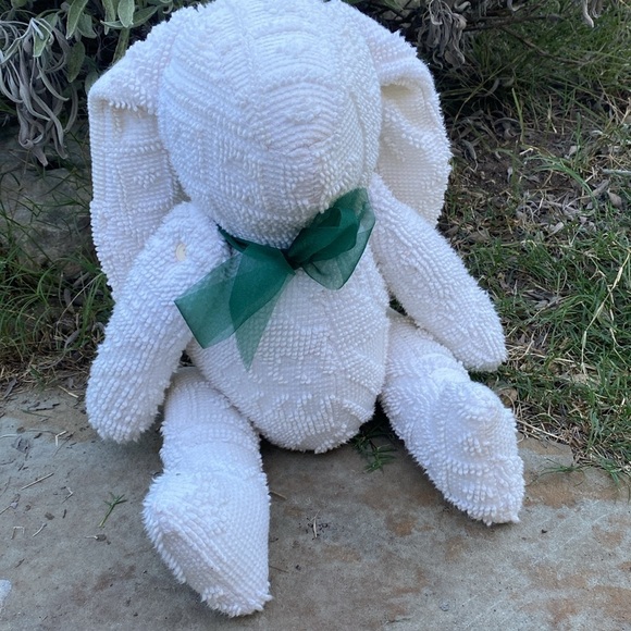 Chenille bunny moving joints button floppy ears cottagecore farmhouse decor - Picture 6 of 10